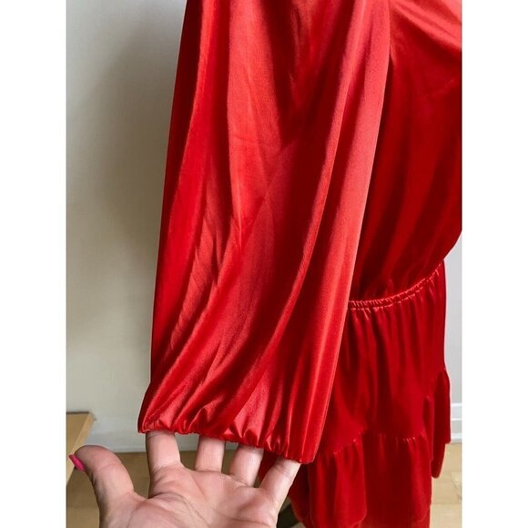 Nanette Lepore NEW womens tie neck satin dress BNWOT size 10 tiered mini - Picture 4 of 9